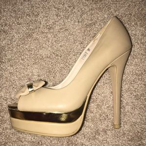 Sexy Nude Italian Leather Heels